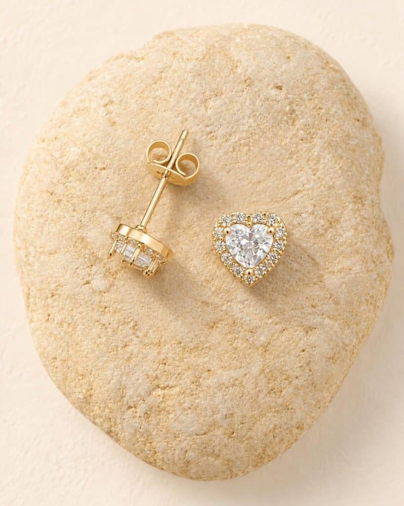 boucles d oreilles cœur Cosa Cénélia