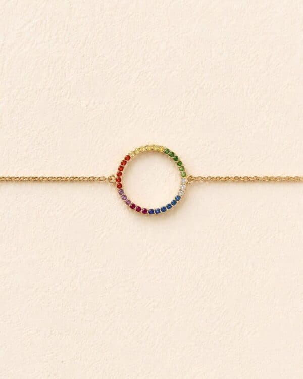 bracelet multicolore plaqué or Finess Cénélia
