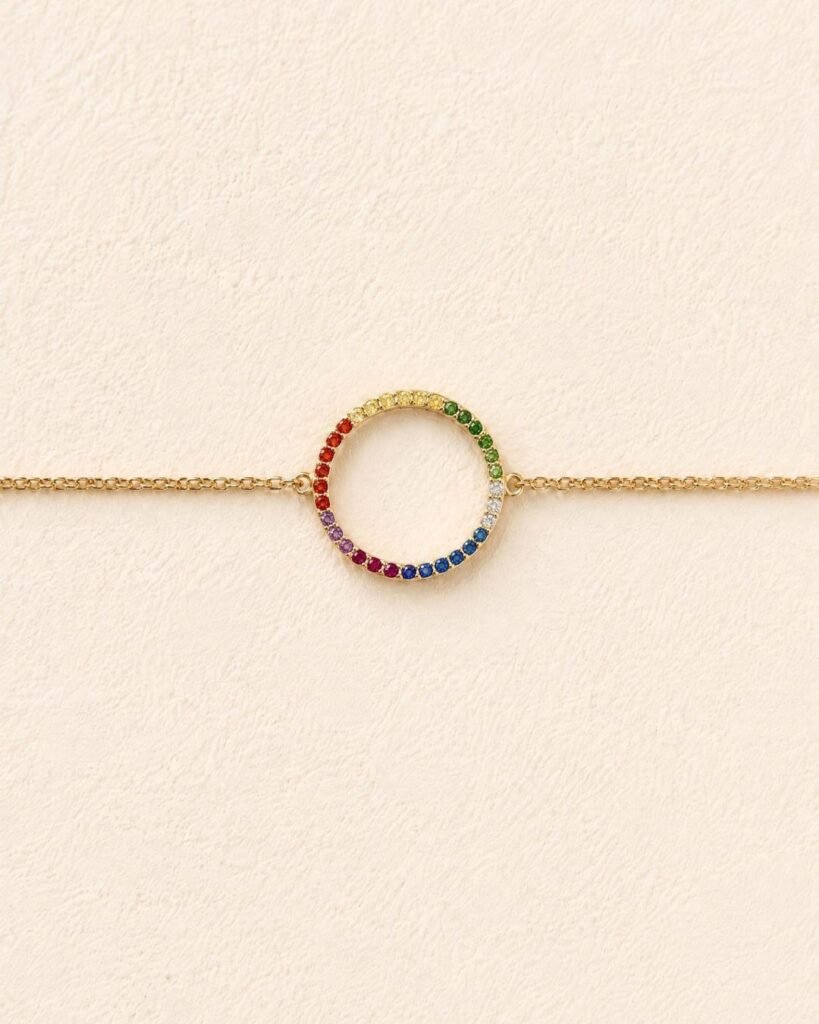 bracelet multicolore plaqué or Finess Cénélia