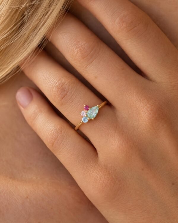 Acqua bague zircons multicolores Cénélia