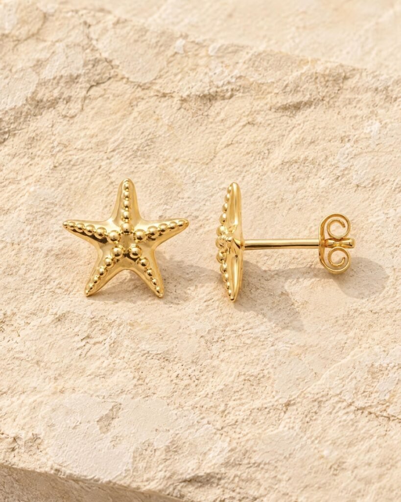 Asteria boucles d oreilles étoile de mer Cénélia