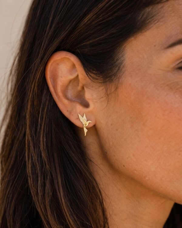 Colibria boucles d oreilles colibri plaqué or Cénélia