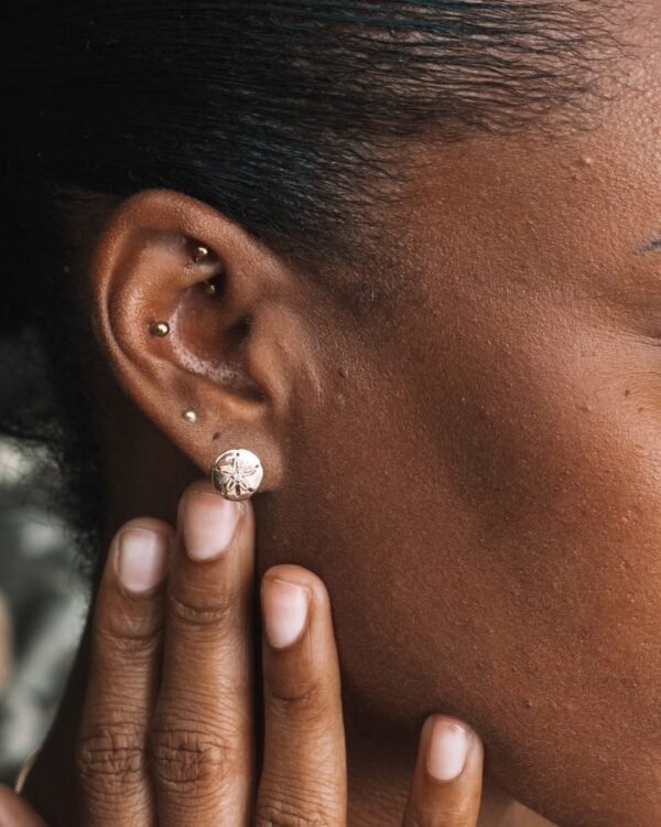 Boucles d'oreilles dollar des sables en plaqué or 18 carats | Cénélia