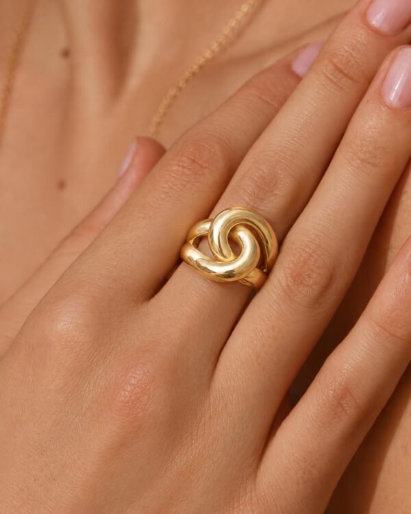 Duo bague entrelacée plaque or 18 carats Cénélia