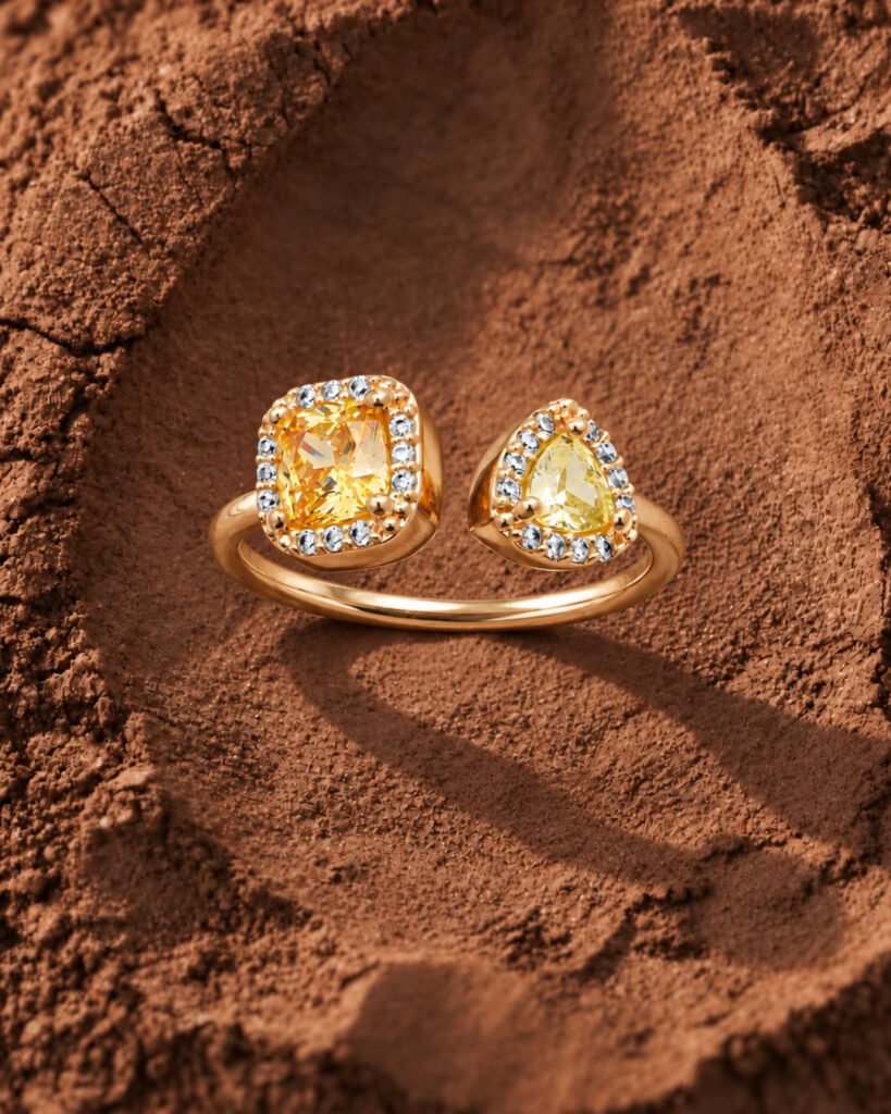 Hespea bague petite joaillerie jaune plaqué or