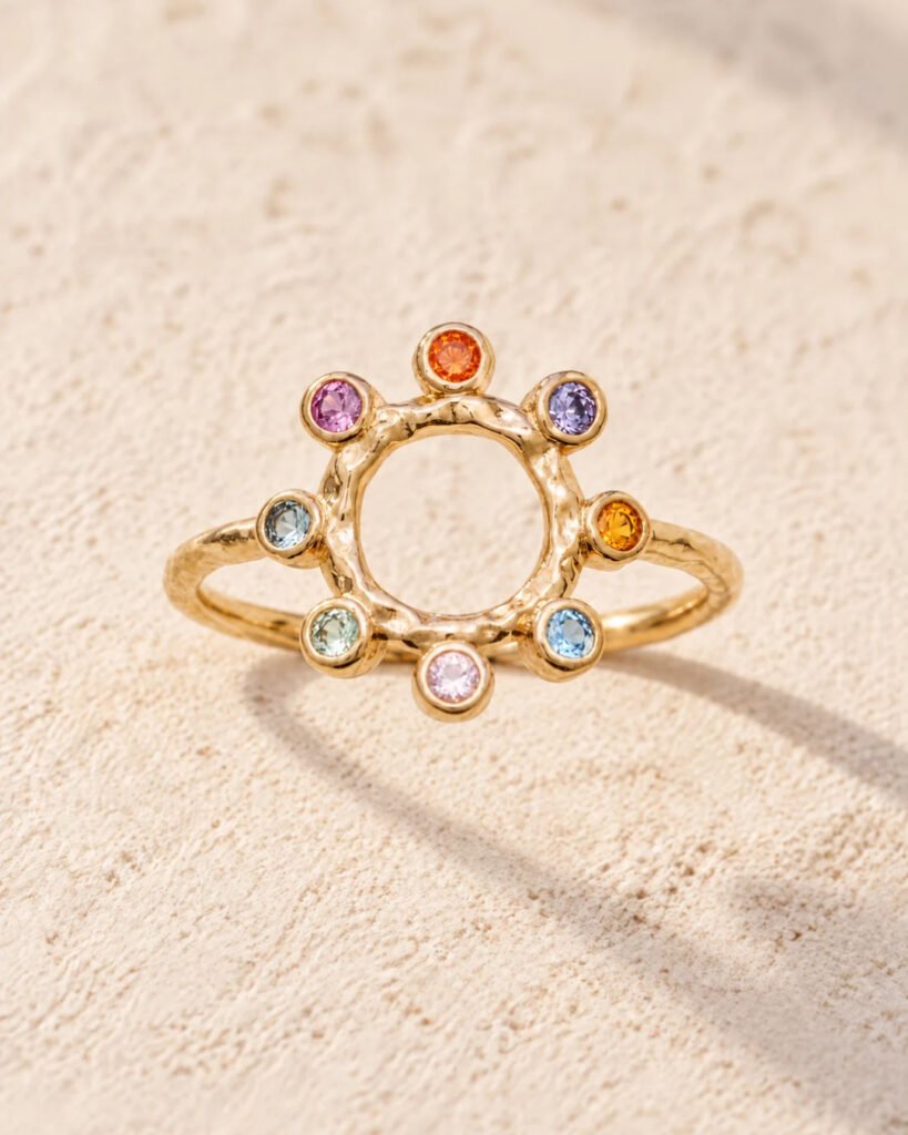 Olivia bague fleur multicolore