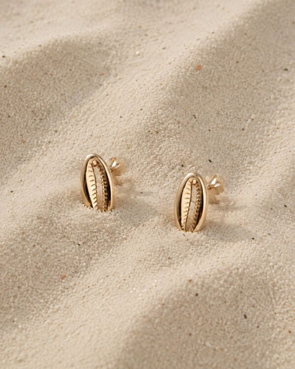 boucles d oreilles cauri plaqué or 18 carats Cénélia