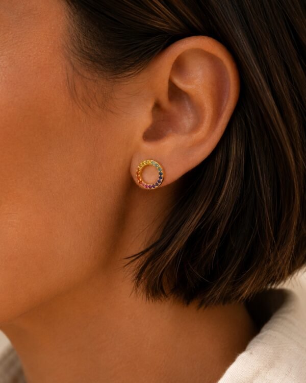 boucles d oreilles multicolores plaqué or Cénélia