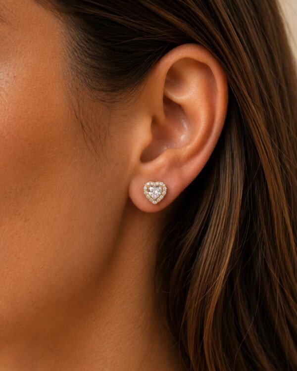 boucles d oreilles cœur plaqué or 18 carats Cosa Cénélia