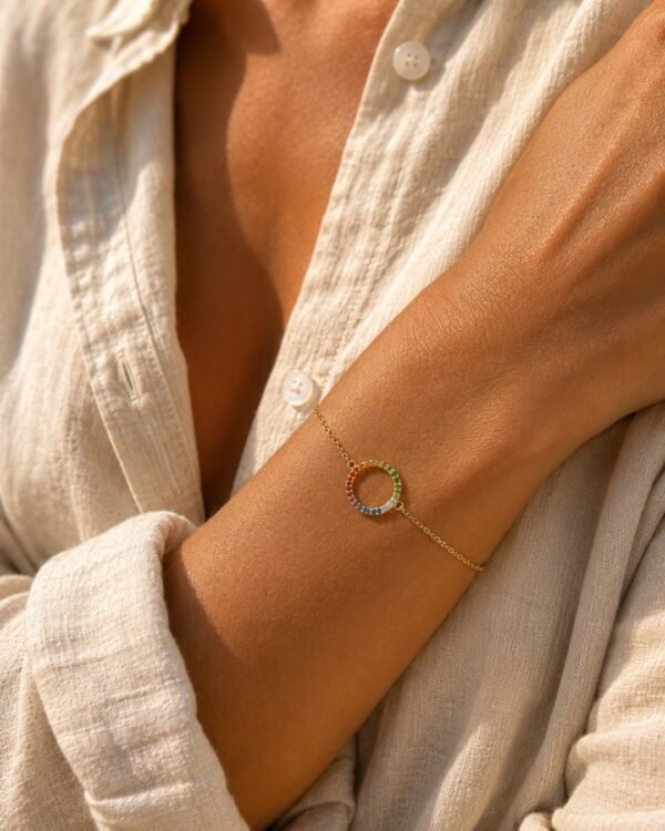bracelet multicolore plaqué or Finess Cénélia