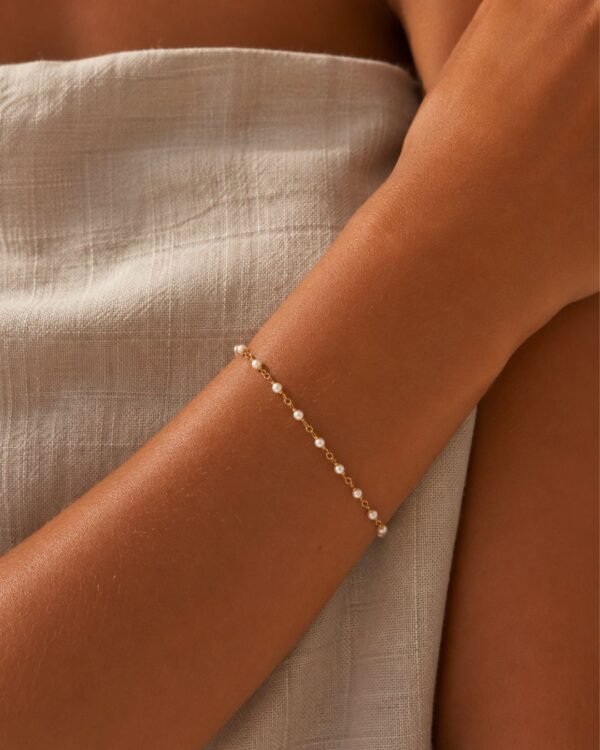 bracelet en perles d eau douce plaqué or Perna Cénélia
