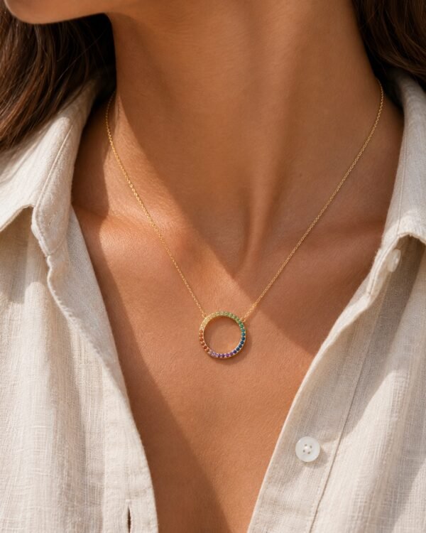 collier multicolore plaqué or Finess Cénélia